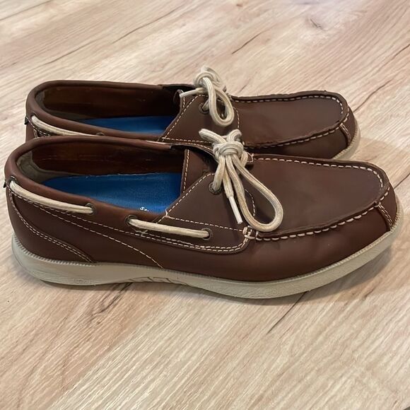 Nunn Bush men’s brown leather topsiders. Size 9.5. - Picture 3 of 9